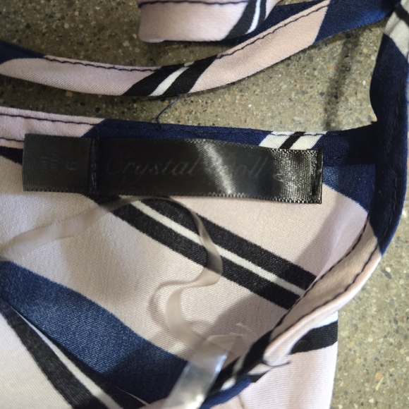 Striped Cropped Jumpsuit - Picture 2 of 4